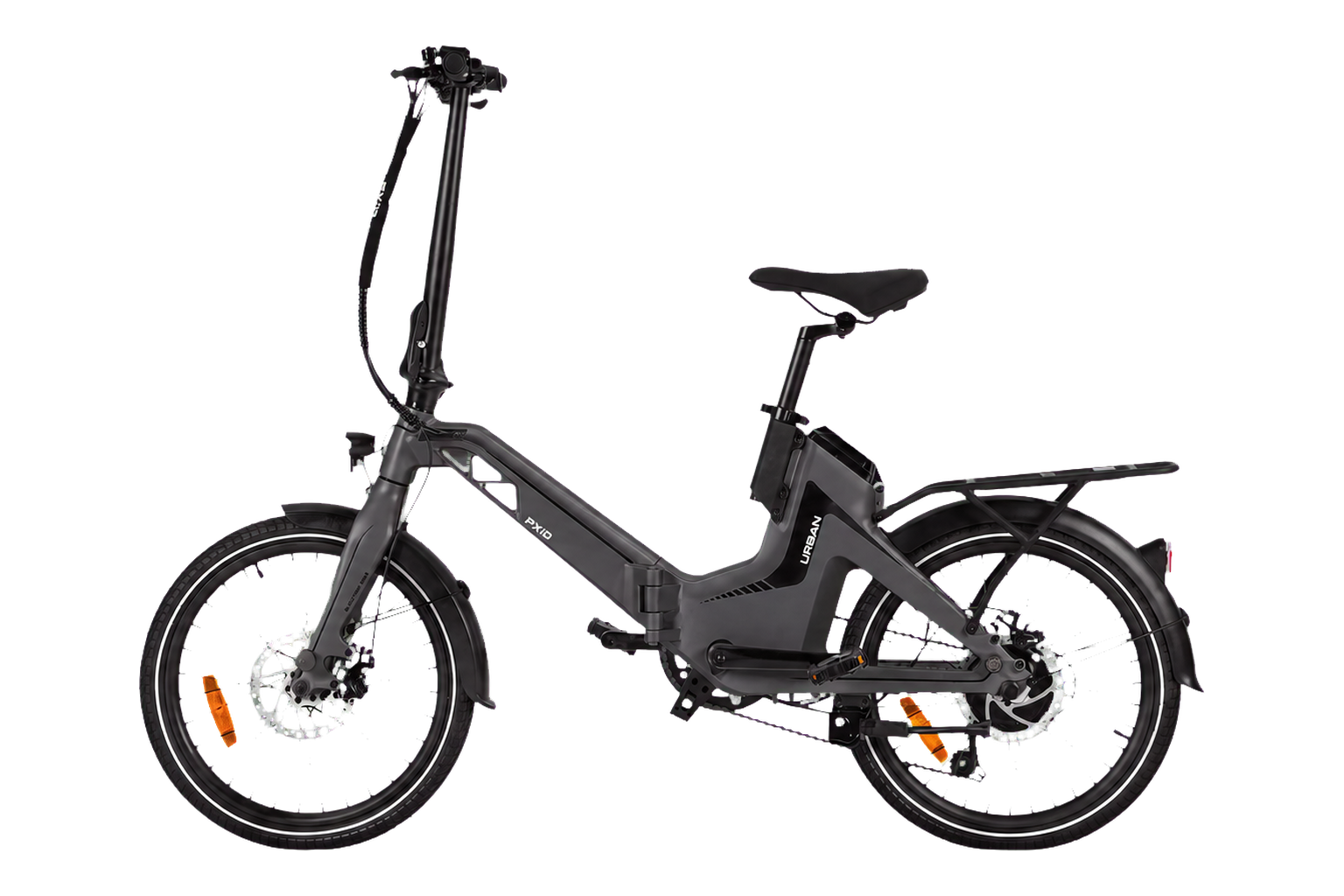 20インチ軽量ペダル付折り畳み式通勤電動アシスト自転車・グラファイト