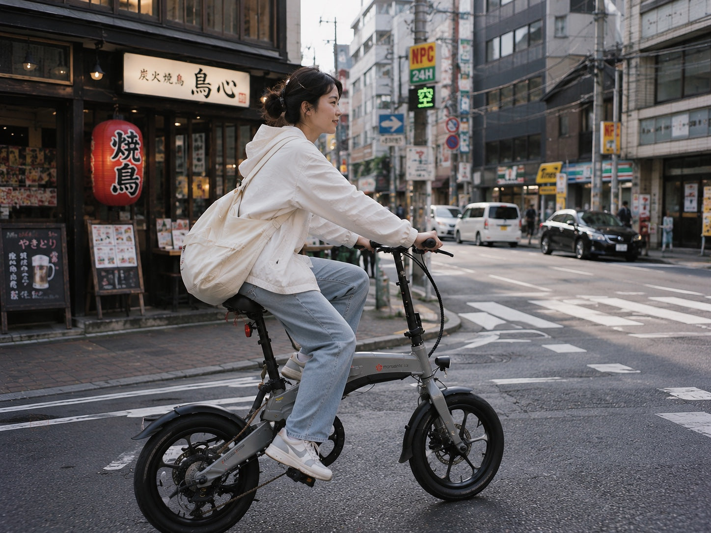 Light-P2で日本の街を走る女性